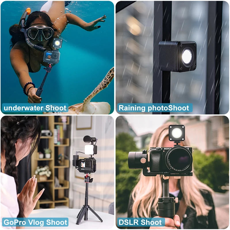 Ulanzi L2 Cute Lite Waterproof Mini LED Video Light Magnetic With Diffuser For 10m Underwater Shoot for Gopro Hero 12 11 10 9 8