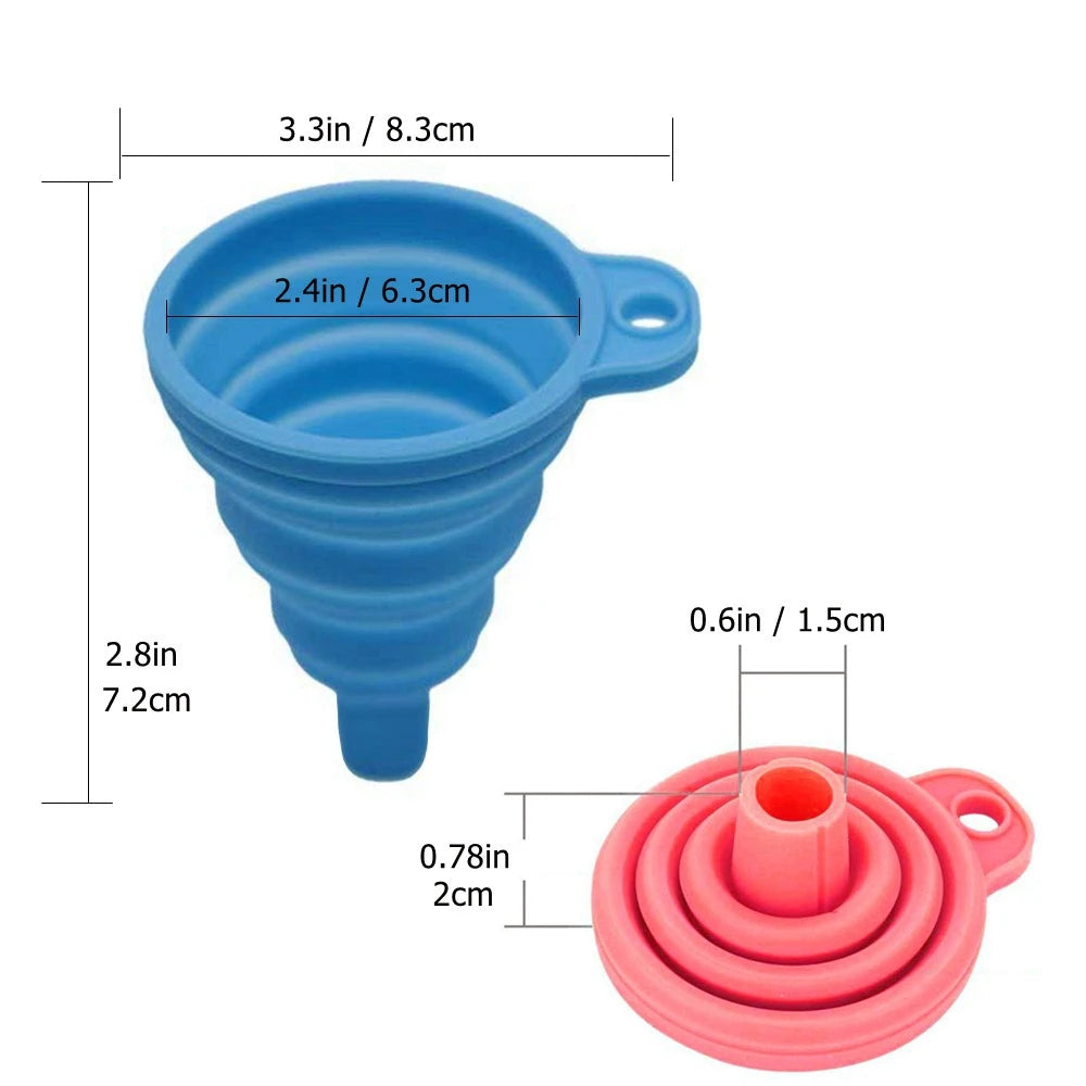 Funnels for Filling Bottles Kitchen Funnel Small Food Grade Silicone Collapsible Funnel for Filling Water Bottle Liquid Powder