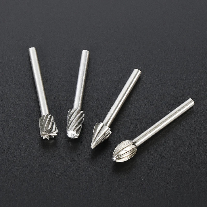 10PCS/Set HSS Rotary Burr Mill Cutter Routing Router Bit  Mini Drill Rotary Tool Accessories Woodworking Metalworking With Box