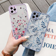 Hand Painted Phone Case For iPhone 17 16 15 X XS XR Flower Shockproof Case For iPhone 16 Plus 13 12 11 14 15 16 Pro MAX Cover