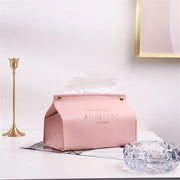 Nodic Environmental PU Leather Napkin Holder Foldable Tissue Box Home Office Waterproof Dustproof Storage Box Sundries Ontainer