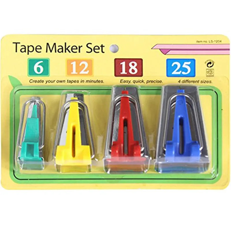 Set of 4 sizes Sewing Accessories Bias Tape Makers - 4 size 25mm 18mm 12mm 6mm Sewing Quilting Hemming Sewing Tools AA7680