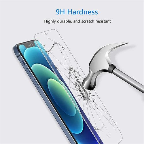 4PCS Protective Glass On For iPhone 17 16 15 14 13 12 11 Pro XR X XS Max Screen Protector For iPhone 7 8 6 Plus 12 13 Mini Glass