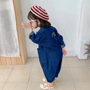 Children Clothing Jumpsuit 2026 Autumn New Boys Girls Casual Letter Tooling Denim Baby Kids Clothes Japanes & Korean Style 1-7 Y