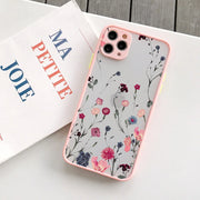 Hand Painted Phone Case For iPhone 17 16 15 X XS XR Flower Shockproof Case For iPhone 16 Plus 13 12 11 14 15 16 Pro MAX Cover