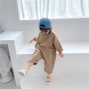 Children Clothing Jumpsuit 2026 Autumn New Boys Girls Casual Letter Tooling Denim Baby Kids Clothes Japanes & Korean Style 1-7 Y