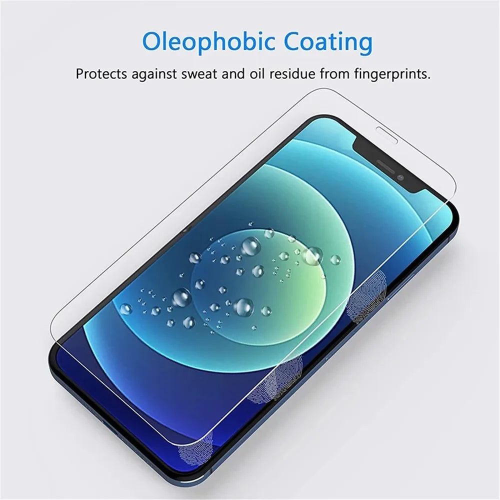 4PCS Protective Glass On For iPhone 17 16 15 14 13 12 11 Pro XR X XS Max Screen Protector For iPhone 7 8 6 Plus 12 13 Mini Glass