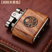 Vintage Sandalwood Kerosene Lighter Unique Cool Metal Gasoline Cigarette Encendedor Creative Petrol Oil Lighters Gadgets For Men