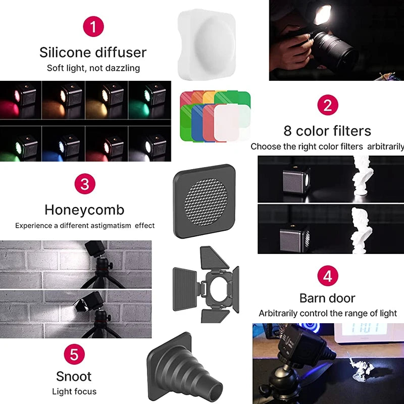 Ulanzi L2 Cute Lite Waterproof Mini LED Video Light Magnetic With Diffuser For 10m Underwater Shoot for Gopro Hero 12 11 10 9 8