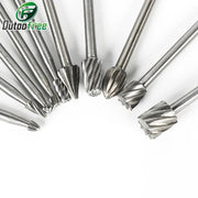 10PCS/Set HSS Rotary Burr Mill Cutter Routing Router Bit  Mini Drill Rotary Tool Accessories Woodworking Metalworking With Box