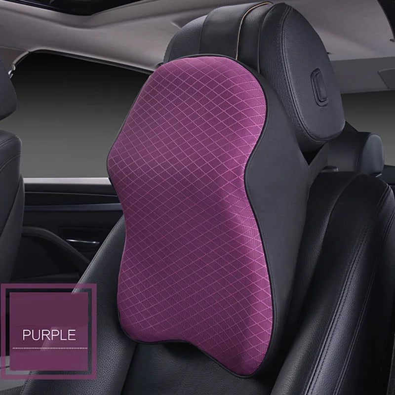 3D Spare Car Headrest Pillow Leather Ice Silk Automobile Neck Rest Waist Supports Cushion For Auto Seat Cover Accessories