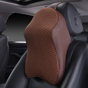 3D Spare Car Headrest Pillow Leather Ice Silk Automobile Neck Rest Waist Supports Cushion For Auto Seat Cover Accessories