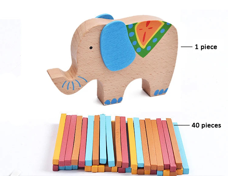Cartoon Baby Educational Toys Elephant/Camel Balancing Blocks Wooden Toys Colorful Wood Balance Beam Game Gift for Children