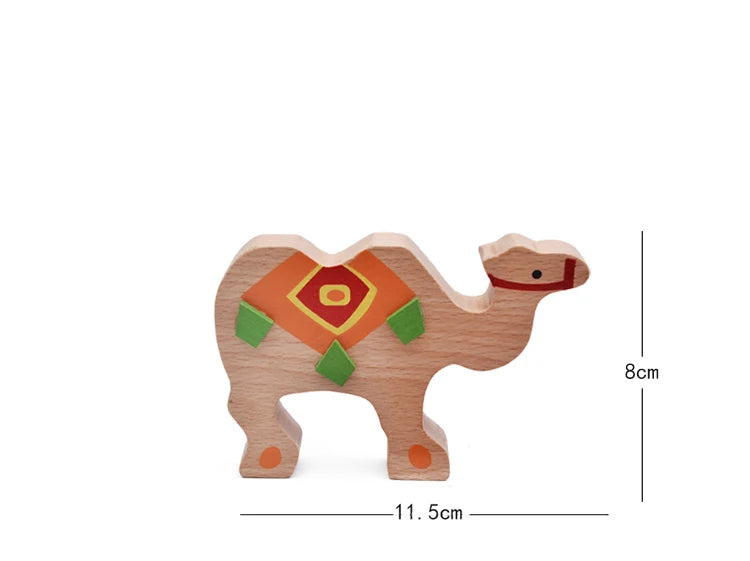 Cartoon Baby Educational Toys Elephant/Camel Balancing Blocks Wooden Toys Colorful Wood Balance Beam Game Gift for Children
