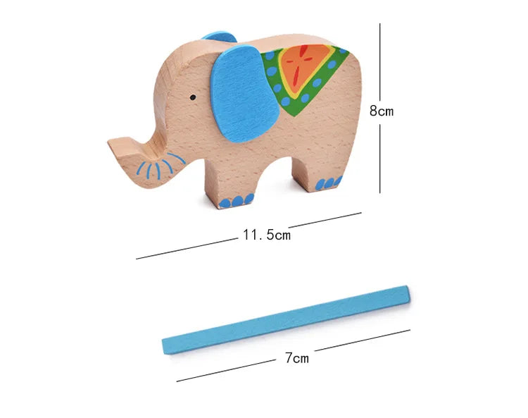Cartoon Baby Educational Toys Elephant/Camel Balancing Blocks Wooden Toys Colorful Wood Balance Beam Game Gift for Children
