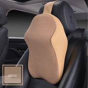 3D Spare Car Headrest Pillow Leather Ice Silk Automobile Neck Rest Waist Supports Cushion For Auto Seat Cover Accessories