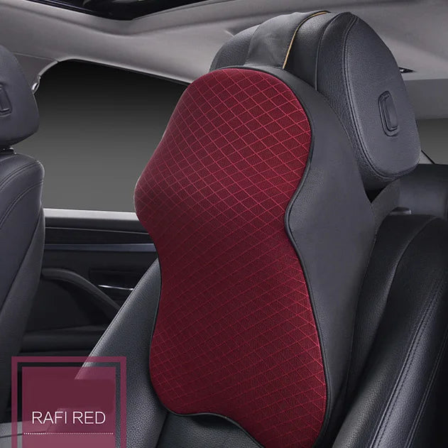 3D Spare Car Headrest Pillow Leather Ice Silk Automobile Neck Rest Waist Supports Cushion For Auto Seat Cover Accessories