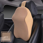 3D Spare Car Headrest Pillow Leather Ice Silk Automobile Neck Rest Waist Supports Cushion For Auto Seat Cover Accessories
