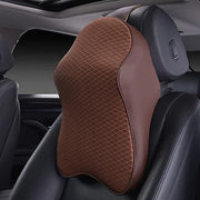 3D Spare Car Headrest Pillow Leather Ice Silk Automobile Neck Rest Waist Supports Cushion For Auto Seat Cover Accessories