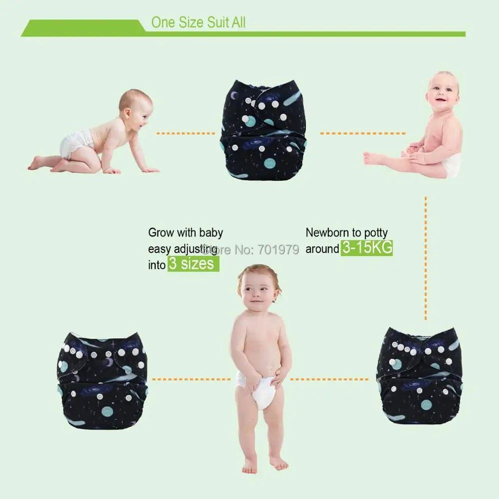 ALVABABY Modern Cloth Nappy Shell Eco-Friendly Baby Cloth Diaper Shell Adjustable Pocket Diaper Shell for Babies 3-15kg