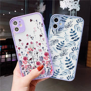 Hand Painted Phone Case For iPhone 17 16 15 X XS XR Flower Shockproof Case For iPhone 16 Plus 13 12 11 14 15 16 Pro MAX Cover