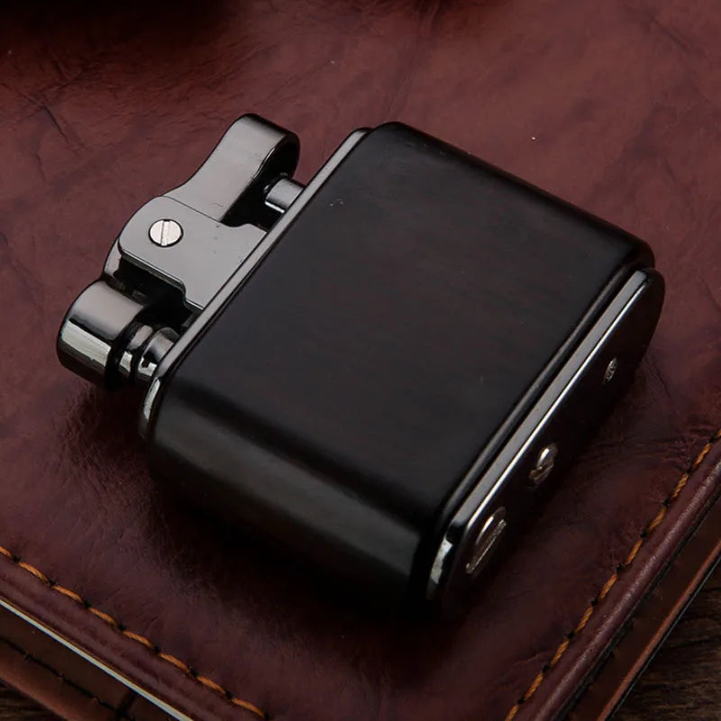 Vintage Sandalwood Kerosene Lighter Unique Cool Metal Gasoline Cigarette Encendedor Creative Petrol Oil Lighters Gadgets For Men