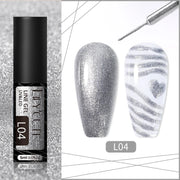 LILYCUTE 5ml Reflective Glitter Liner Gel Nail Polish Superflash Colorful Sparkling Graffiti Painting Stripe Pull Line Nail Gel