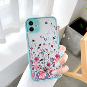 Hand Painted Phone Case For iPhone 17 16 15 X XS XR Flower Shockproof Case For iPhone 16 Plus 13 12 11 14 15 16 Pro MAX Cover