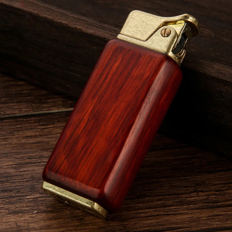 Vintage Sandalwood Kerosene Lighter Unique Cool Metal Gasoline Cigarette Encendedor Creative Petrol Oil Lighters Gadgets For Men