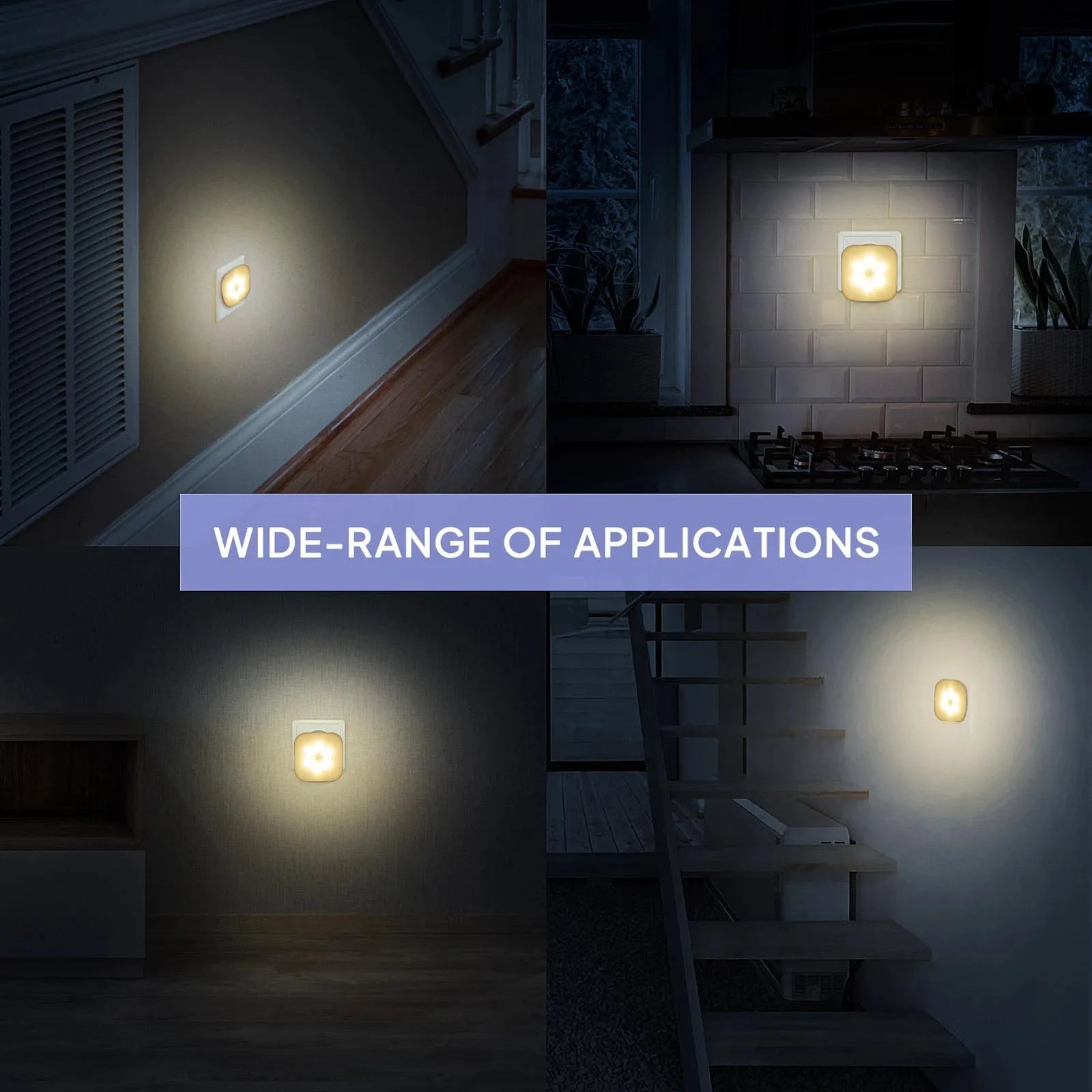 LED Night wall Lamp Light With EU Plug Smart Motion Sensor  Home Staircase Closet Aisle WC Bedside Lamp Hallway Pathway A11