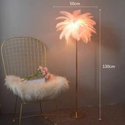 Modern Nordic Ostrich Feather Floor Lamp, Living Room, Dining Bedroom, Study Desk Interior Decoration LED Lighting