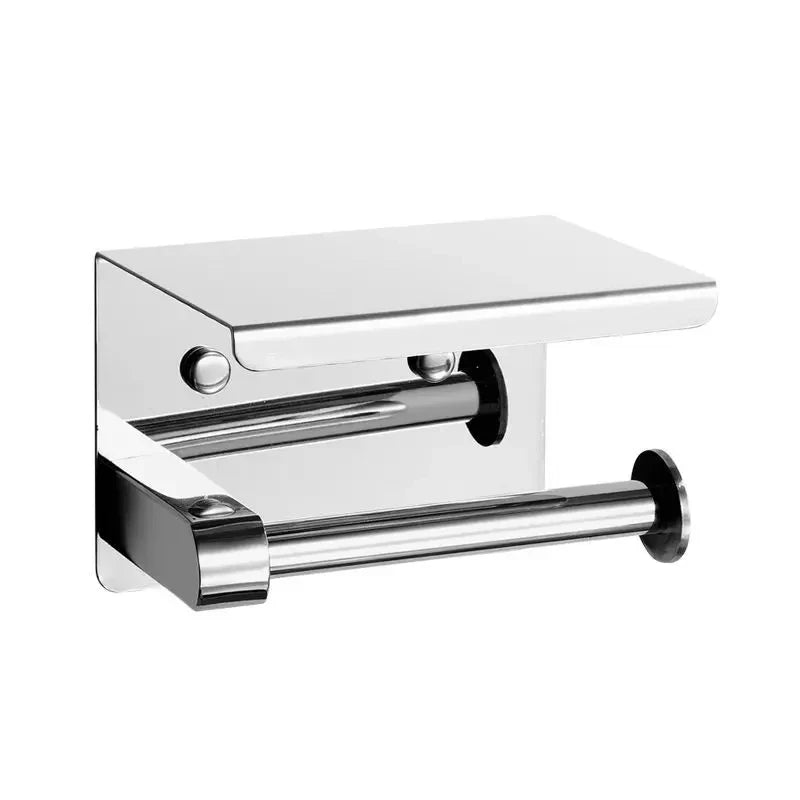 Stainless Steel Bathroom Paper Holder Toilet Roll Holder No Drilling Wall Mount WC Paper Phone Holders Home Paper Towel Holder
