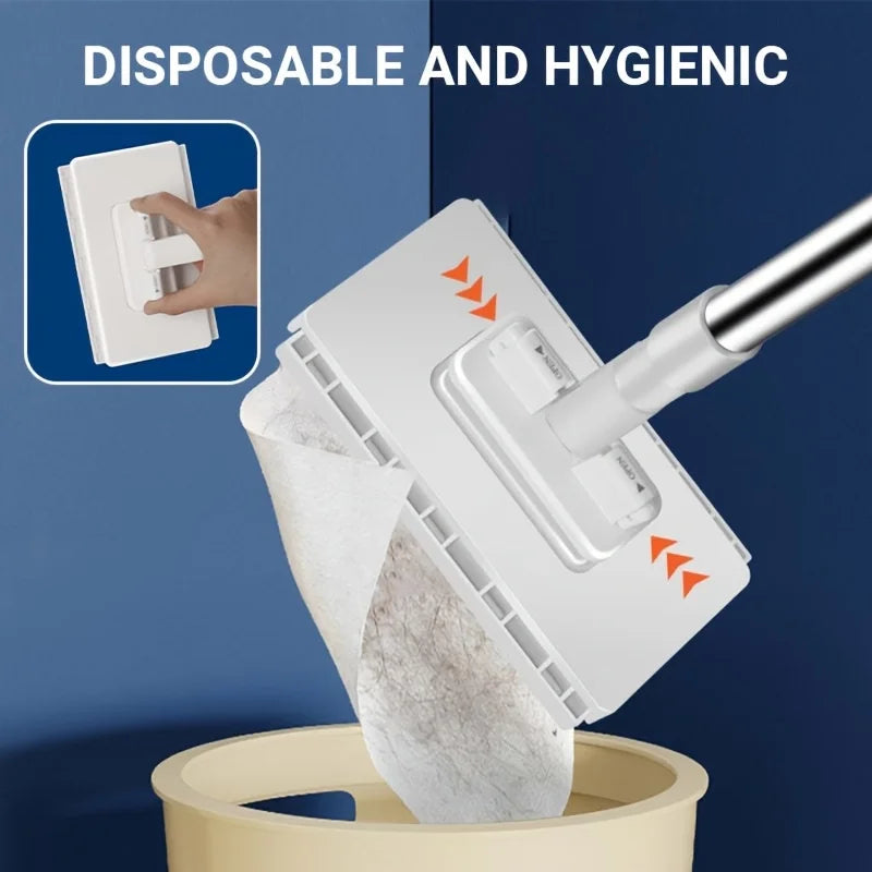 Flat Mop Compatible with Standard Cleaning Cloths for Kitchen, Bathroom, Floors, Windows, Home without Cleaning Towel
