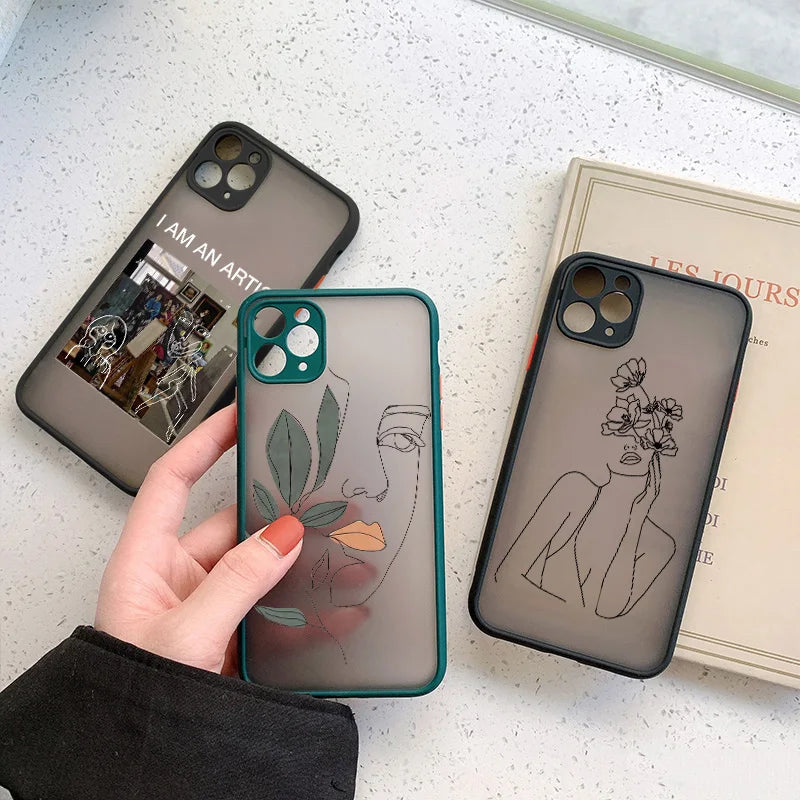Art Retro Abstract Geometry Phone Case For iPhone 17 15 13 12 Mini 14 X Xs Xr 16 11 Pro Max 15 14 Puls Cute Anti-fall Cover