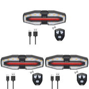 Rechargeable Bike Tail Light with Turn Signals Warning Bike Lights Wireless Remote Control Cycling Back Light for Night Riding