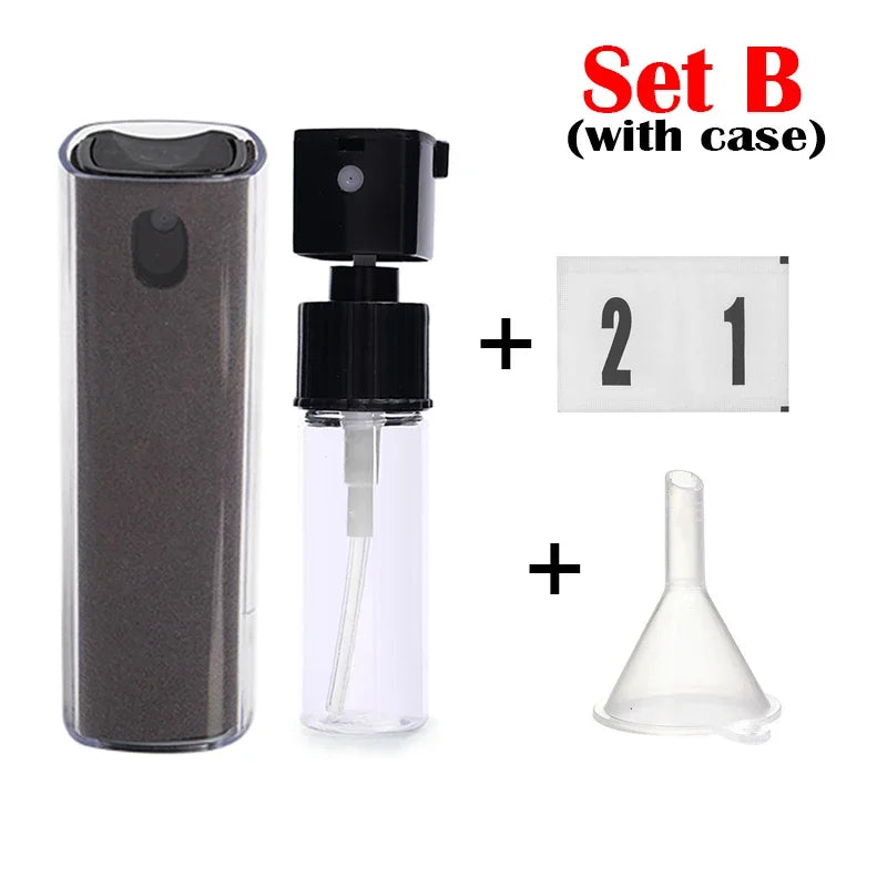 2in1 Microfiber Screen Cleaner Spray Bottle For Mobile Phone Ipad Computer Microfiber Cloth Wipe Iphone Cleaning Glasses Wipes