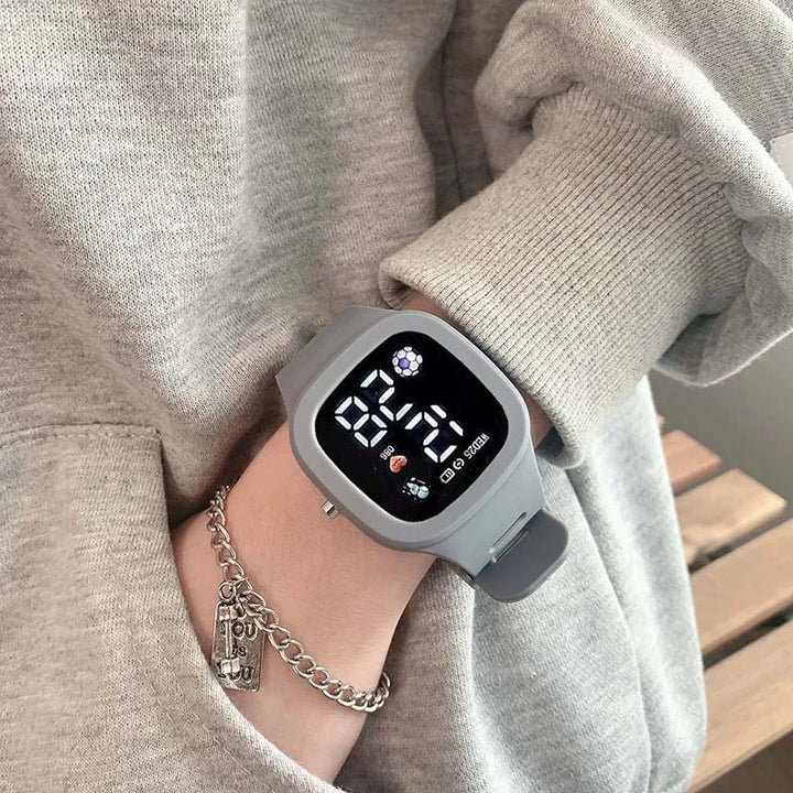 Men Women Watch Led Digital Sports Watch For Kids Boys Girls Square Big Dial Waterproof Silicone Men's Electronic Wristwatch