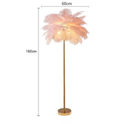 Modern Nordic Ostrich Feather Floor Lamp, Living Room, Dining Bedroom, Study Desk Interior Decoration LED Lighting