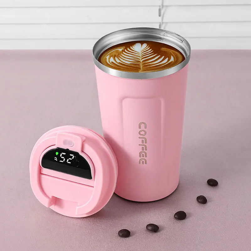 Stainless Steel Tumbler Coffee Mug Smart Travel Thermos Cup Temperature Display Insulated Car Water Cup Portable Vacuum Flasks