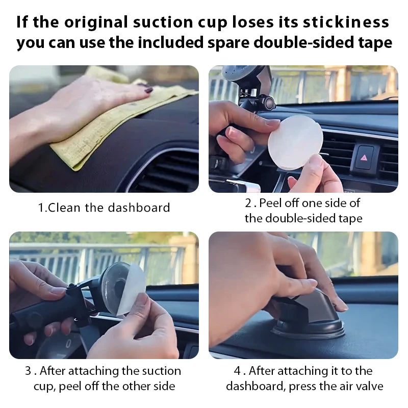 Lcars Car Phone Holder, Universal Gravity Mount for Vehicles, Anti-Shake Vacuum Suction Cup Adhesive Reinforced Holder, Dedicated Phone Holder for Dashboard Navigation and Entertainment, Suitable for Smartphones