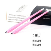 10pcs/box Disposable Microblading Eyebrow Pen With 18U  Blade Sterilize Manual Pen Hand Tool For Semi Permanent Makeup Eyebrow