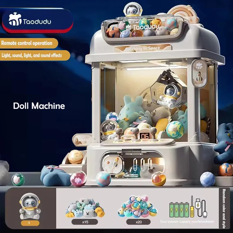 Big Size DIY Doll Machine Kids Coin Operated Play Game Mini Claw Catch Toy Crane Machines Music Doll Children Xmas Gifts Toys