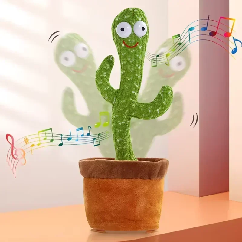 Dancing Cactus Song Speaker Talking Battery Voice Repeat Plush Cactu Dancer Toy Talk Plushie Stuffed Toys For Kids Gift