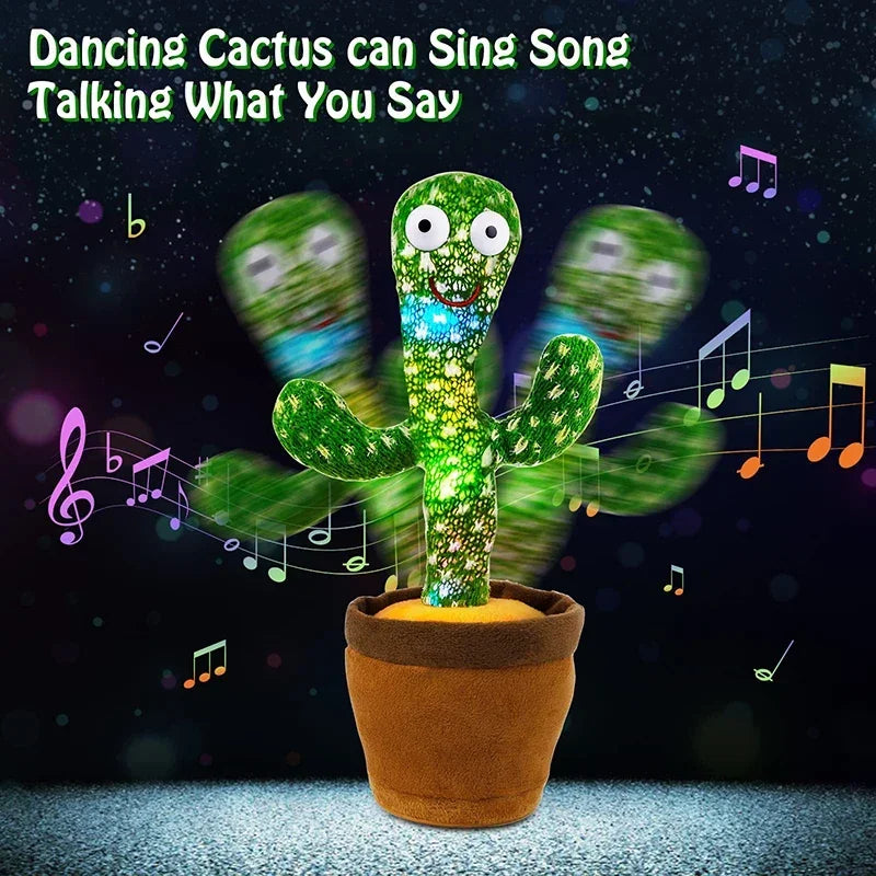 Dancing Cactus Song Speaker Talking Battery Voice Repeat Plush Cactu Dancer Toy Talk Plushie Stuffed Toys For Kids Gift