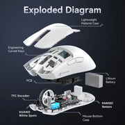 ATTACK SHARK X11 Tri-Mode Lightweight Gaming Mouse have PAW3311,22000DPI,400IPS,40G,59g,Magnetic Fast Charging,RGB backlight