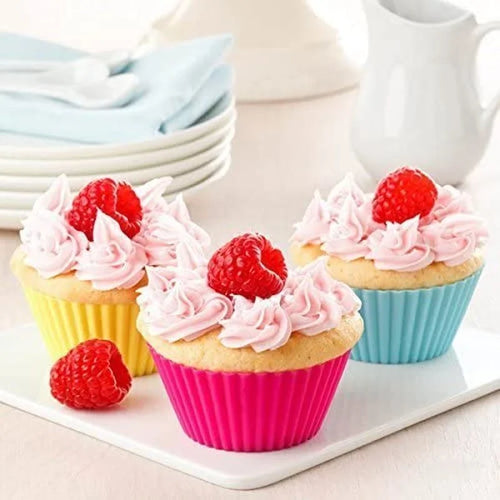 12Pcs Silicone Cup Cake Mold Reusable Cupcake Mould Muffin Pastry Chocolate Pudding Candy Jelly Mold Baking Cookie DIY Tool
