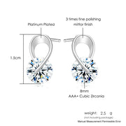 ZHOUYANG Stud Earring For Women Simple Style Cubic Zirconia Rose Gold Color Silver Color Party Daily Fashion Jeweley KAE070