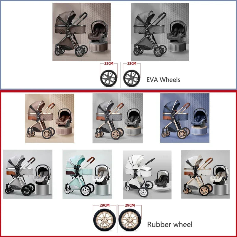Multi-functional Baby Stroller 3 in1,Portable Baby Carriage,Fold Pram,High Landscape Stroller,Newborn stroller With Car-Seat