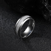 8mm Fashion Stainless Steel Men Jewelry Tungsten Carbide Ring Inlay Meteorite Wedding Bands for Women Jewelry Gifts