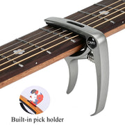 Miwayer Multifunctional Guitar Capo – Built-in Pick Storage & String Pin Remover, Spring Loaded, Silicone Pad, for Guitar/Bass